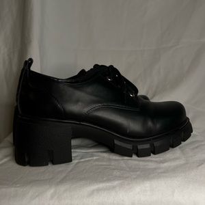 Black Soda Women's Lace Up Platform Block Heels